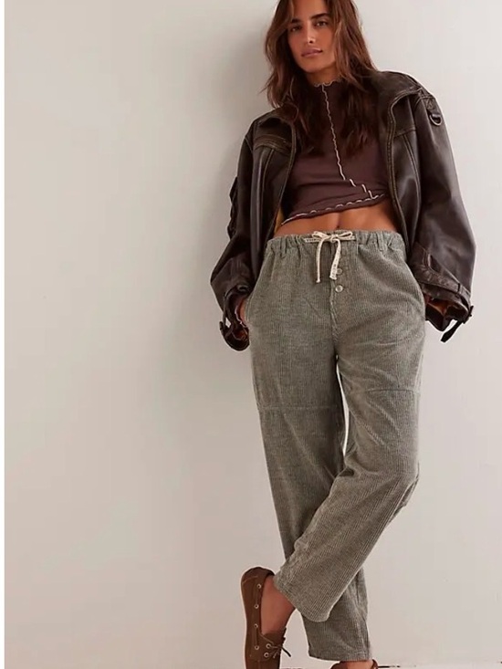 We The Free Pants - We The Free Roscoe Cord Pull On Jeans Size S Baggy Button Fly Oversized